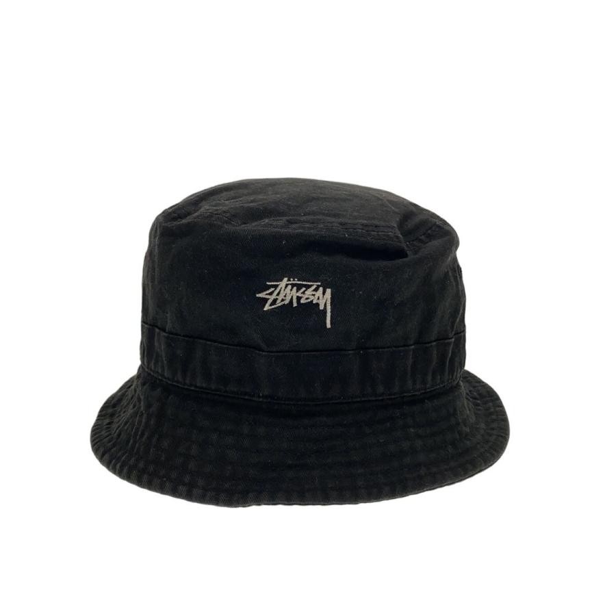 STUSSY◇バケットハット/--/コットン/BLK/無地/レディース : セカンド