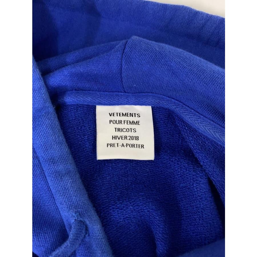 VETEMENTS◇パーカー/S/コットン/BLU/WAH18TR12/17AW/Euro Logo