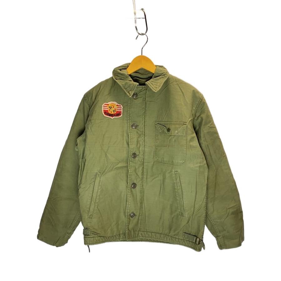US.NAVY◇A-2/デッキジャケット/推定60s〜70s/ジャケット/コットン/KHK