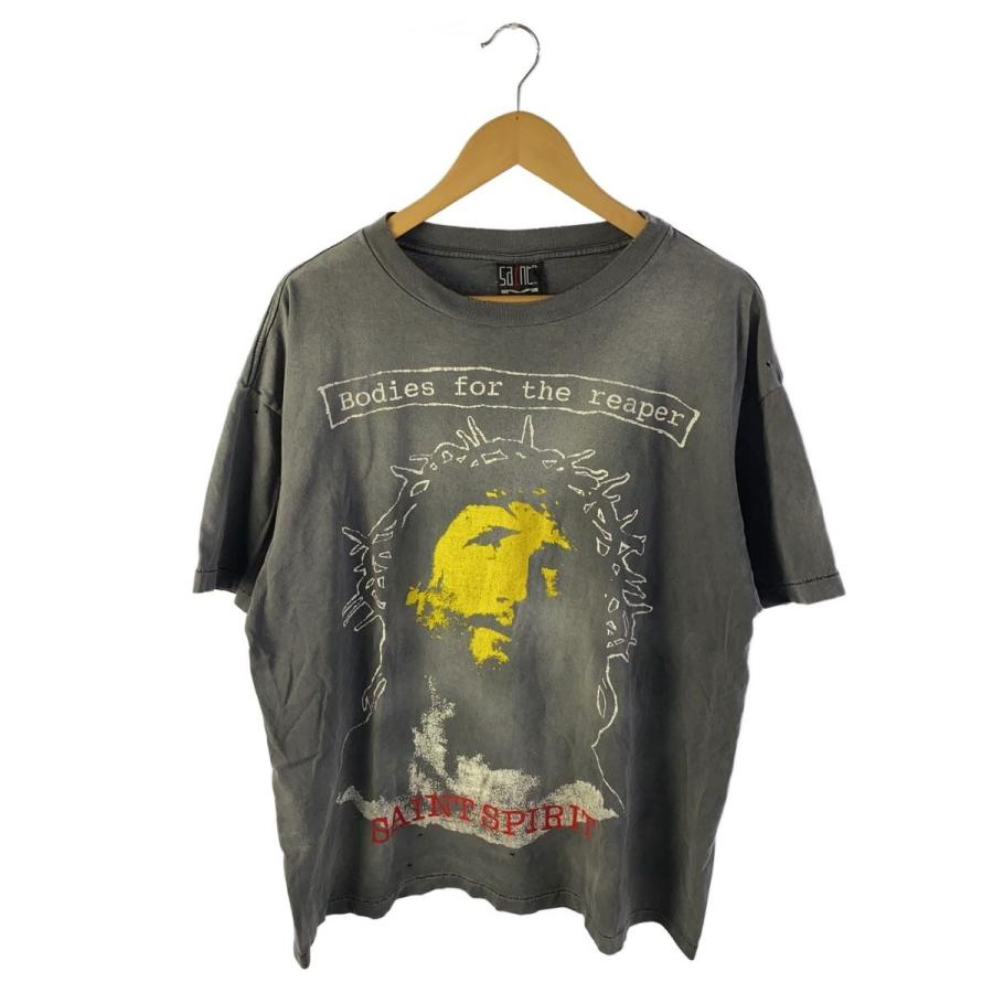 SAINT MICHAEL◇Tシャツ/XL/コットン/GRY/SM-A23-0000-002 : セカンド
