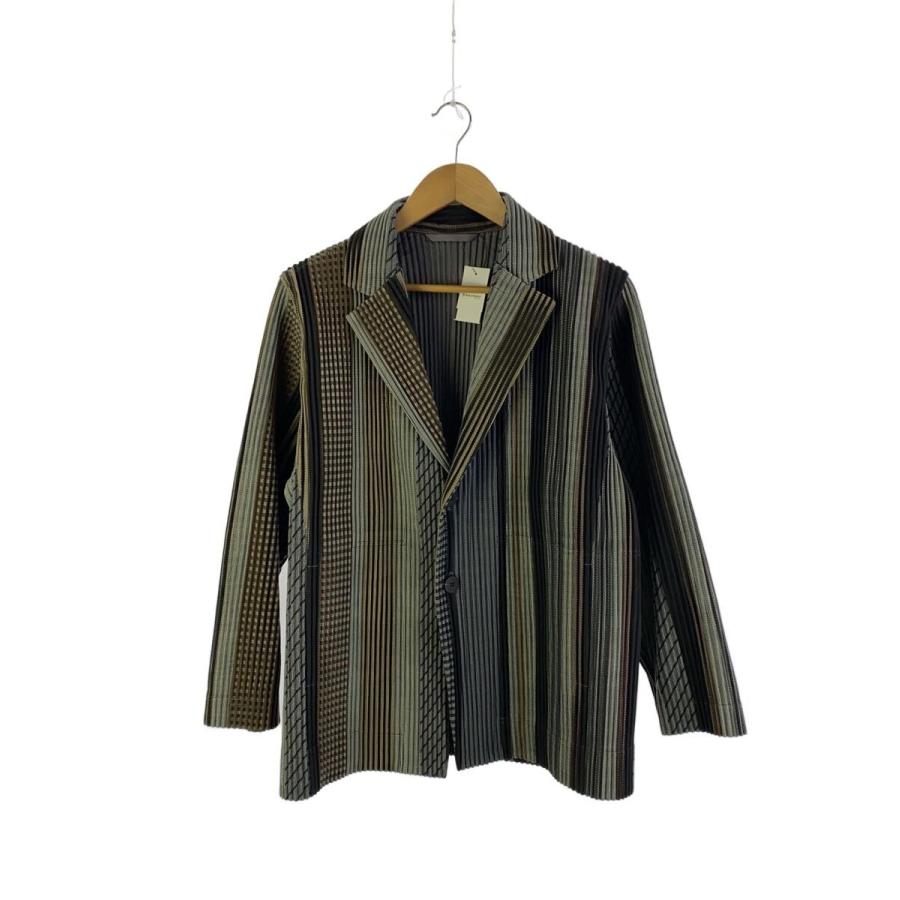 HOMME PLISSE ISSEY MIYAKE◇テーラードジャケット/1/ポリエステル/GRY
