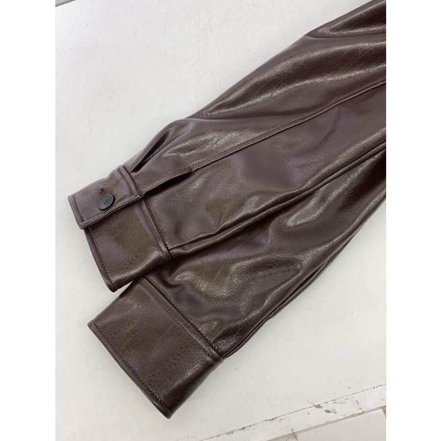 ZARA◇シングルライダースジャケット/XS/フェイクレザー/BRW/4391/759
