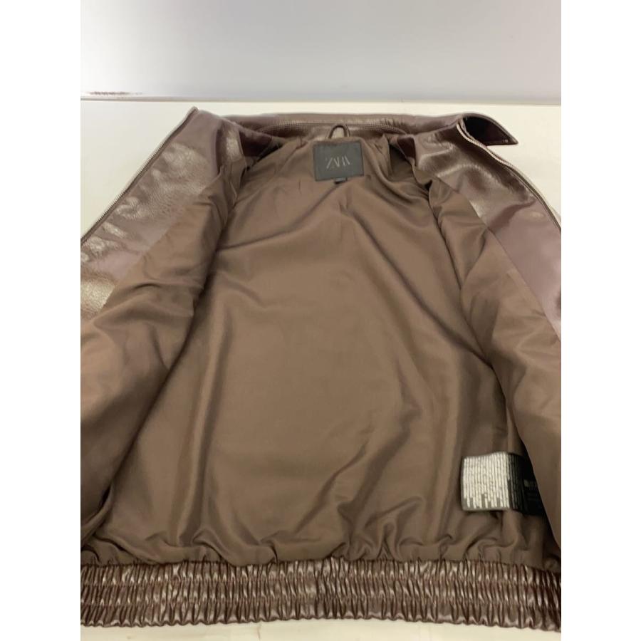 ZARA◇シングルライダースジャケット/XS/フェイクレザー/BRW/4391/759