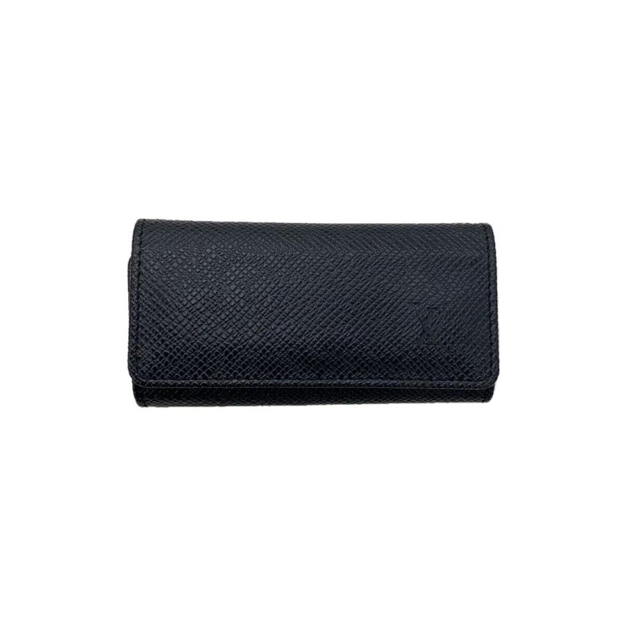 LOUIS VUITTON◇ミュルティクレ4_タイガ_BLK/レザー/BLK/無地/メンズ