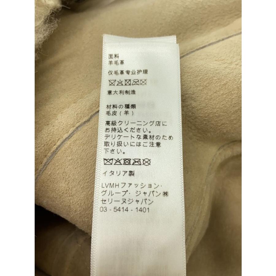 CELINE◇シアリングムートンベスト/38/ウール/BEG/無地/2E372288F