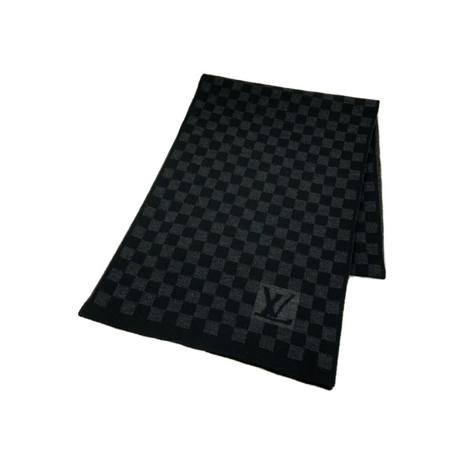 LOUIS VUITTON◇ダミエ/マフラー/ウール/BLK/総柄/メンズ : セカンド