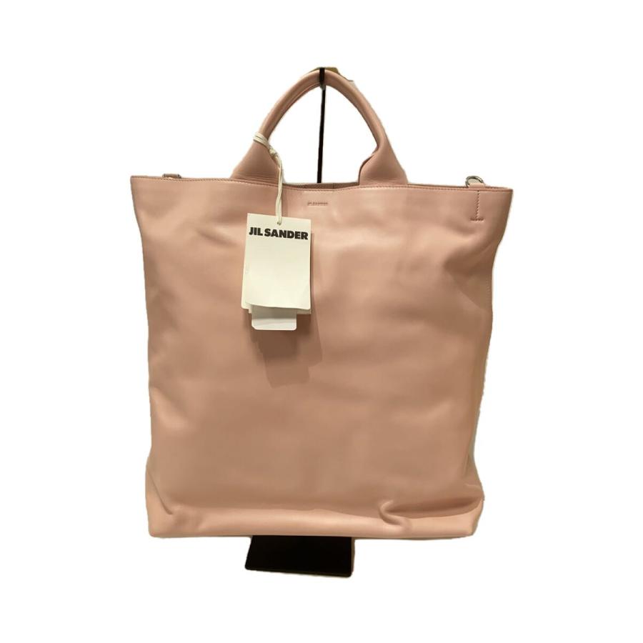 JIL SANDER◇XIAO TOTE/MD レザー 2way/トートバッグ/牛革/ピンク/無地