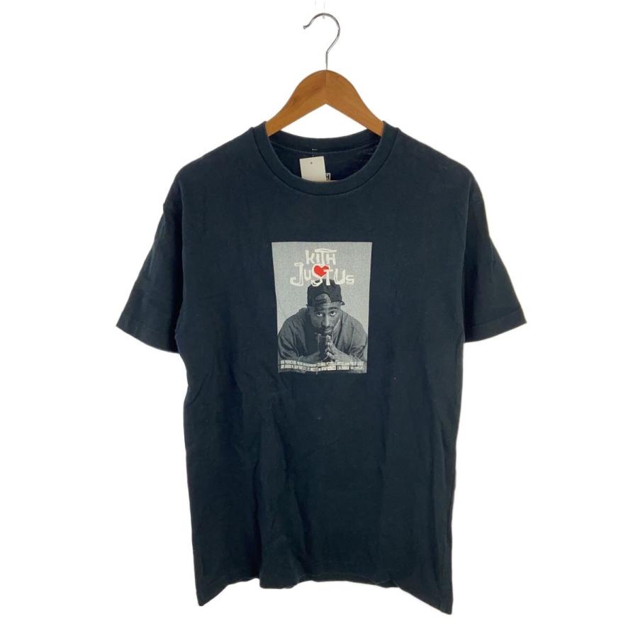 KITH◇前プリント/Tシャツ/S/コットン/BLK/無地/KH3448 : セカンド