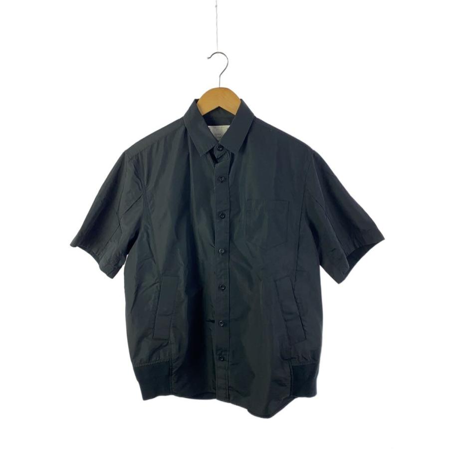 sacai 半袖シャツ サイズ1 sacai◇半袖シャツ/1/ポリエステル/BLK/無地/24-03402M : セカンド