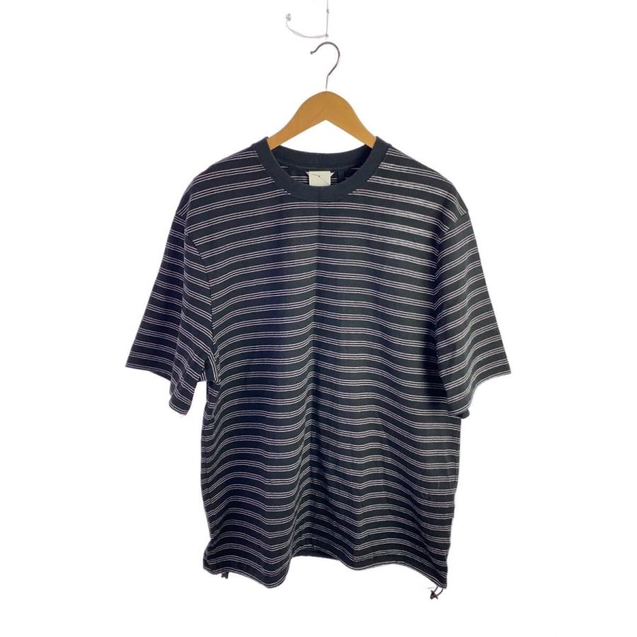 SUMARI◇ボーダークルーネックTシャツ/2/コットン/BLK/ボーダー/S10007 