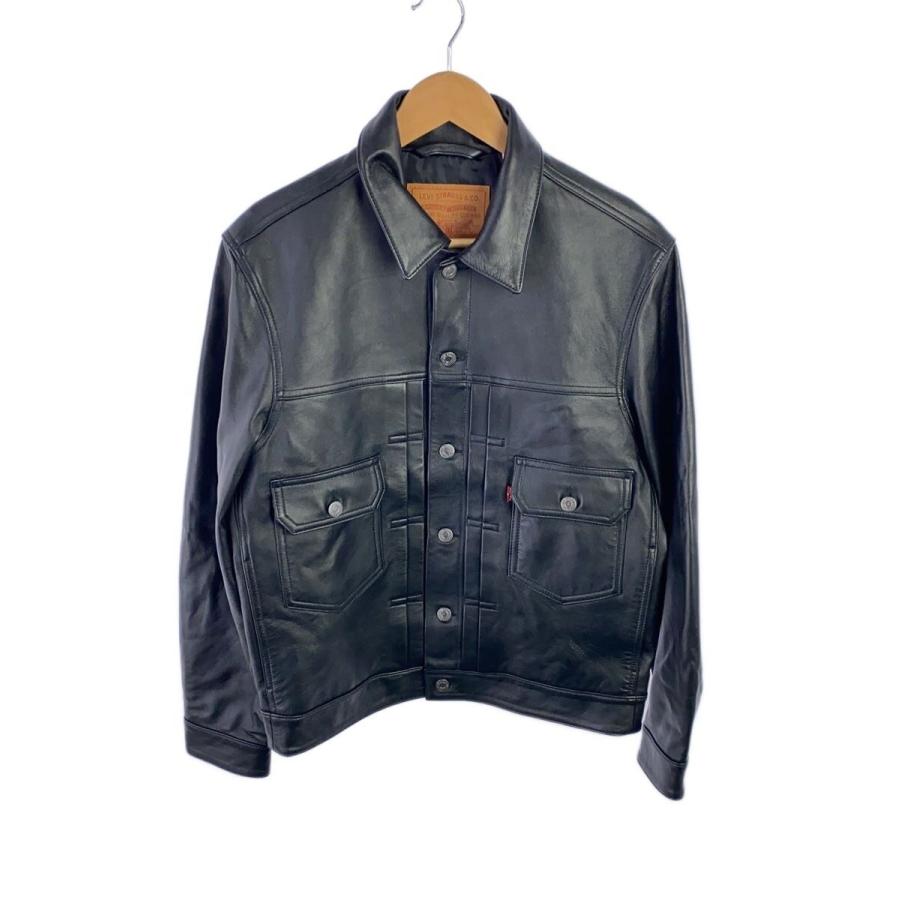 Levi's◇PREMIUM BLACK TYPEII TRUCKER LEATHER JACKET/S/PC9-005ZA