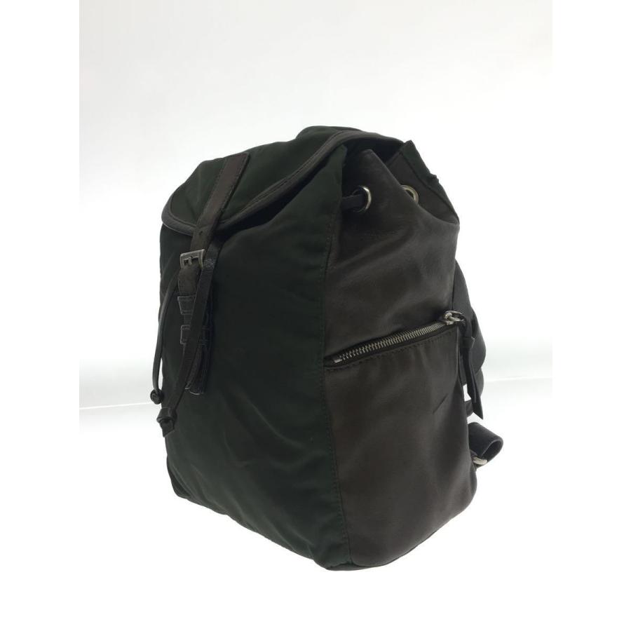 PRADA / リュック/ナイロン/KHK/無地 PRADA◇リュック/ナイロン/KHK/全体的に変色有 : セカンドストリート