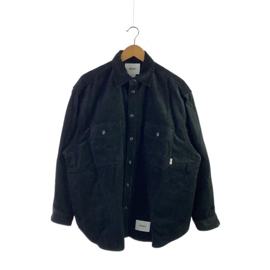 WTAPS コーデュロイシャツ ブラック サイズX 01 WTAPS◇長袖シャツ/2/コーデュロイ/BLK/無地/242WVDT-SHM05 : セカンド