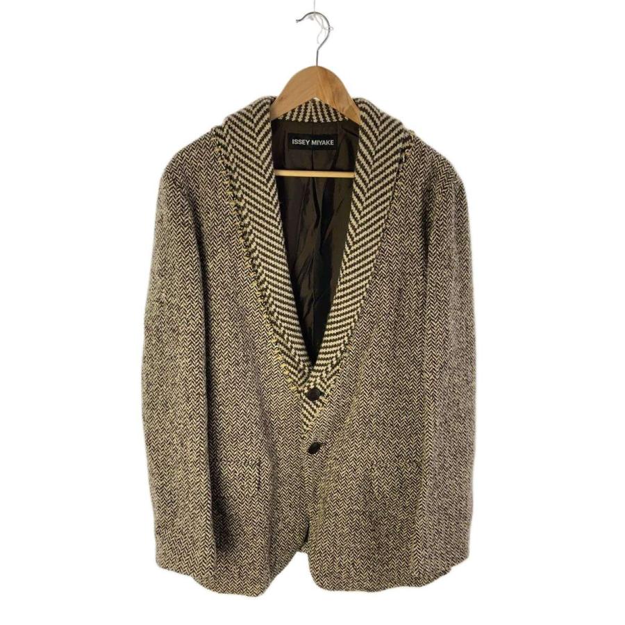 ISSEY MIYAKE◇2B/ショールカラー/総裏/テーラードジャケット/3/ウール