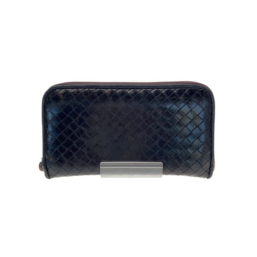 BOTTEGA VENETA レザー長財布 パンチングレザー BOTTEGA VENETA◇長財布/レザー/BLK/無地/メンズ : セカンドストリート