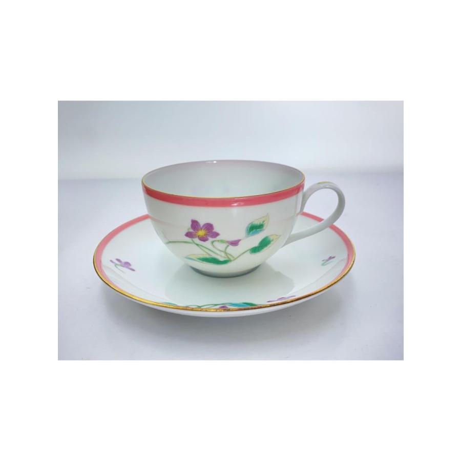 深川製磁◇すみれ五客コーヒー/カップ&ソーサー/5点セット/WHT/有田焼 