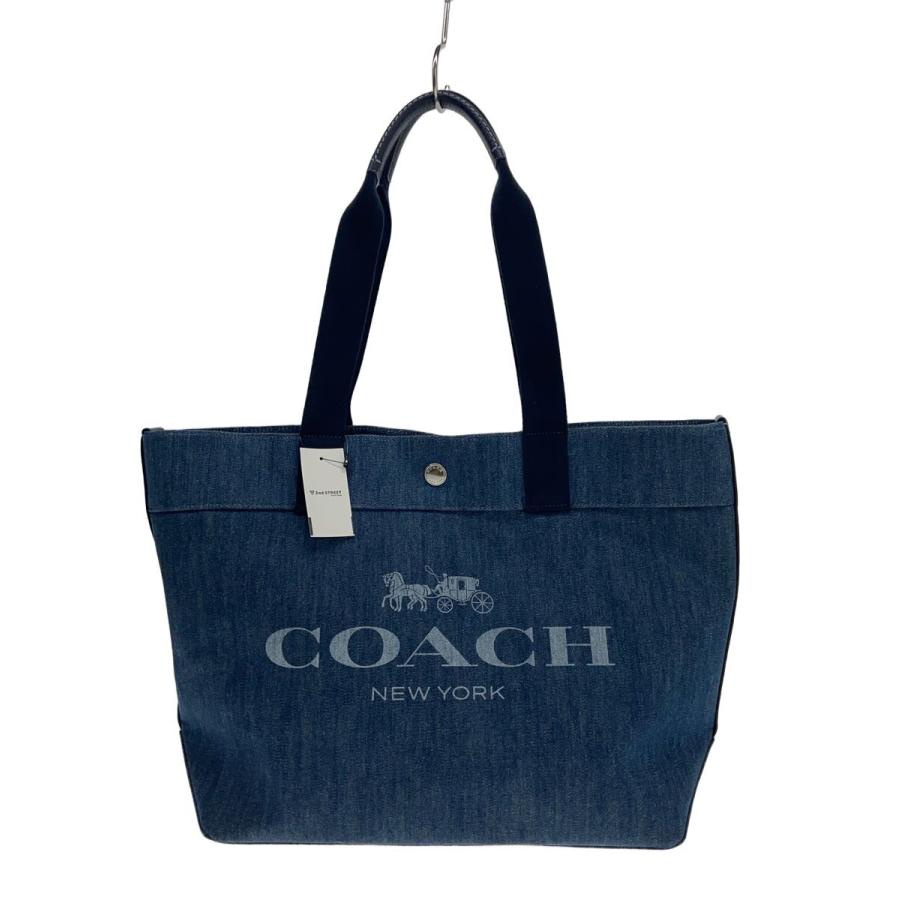 COACH◇トートバッグ_ホースアンドロック/デニム/BLU : セカンド