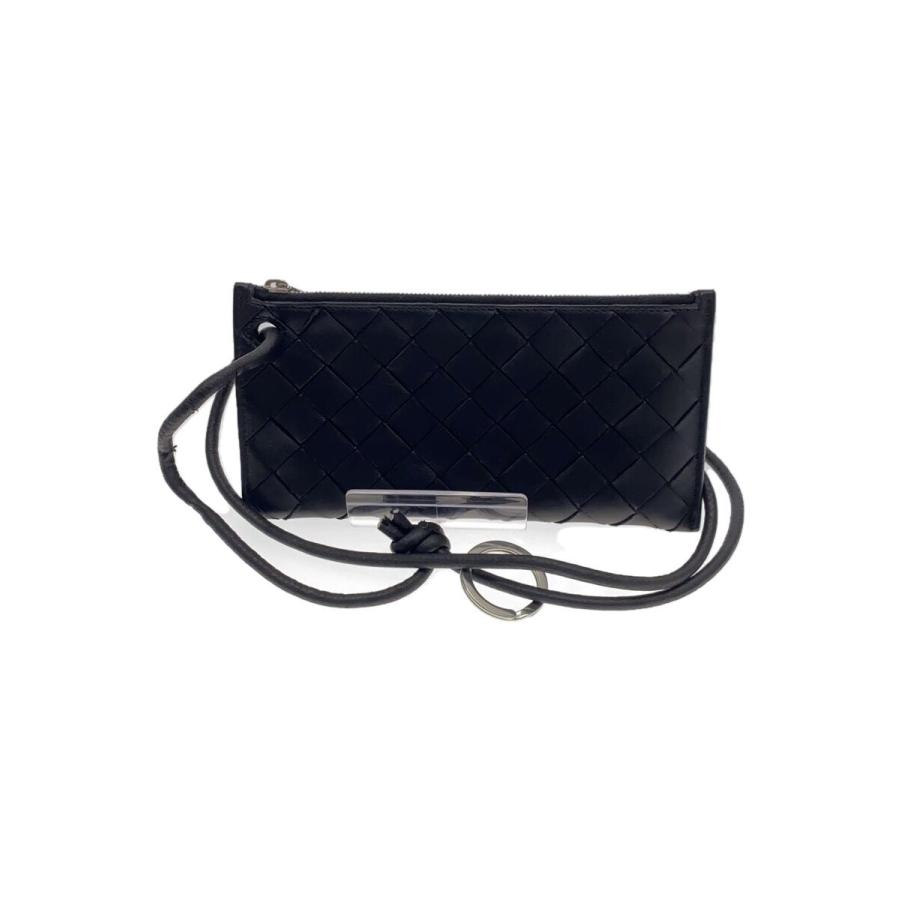 BOTTEGA VENETA◇長財布/レザー/BLK/メンズ/619196/クロスボディバッグ 