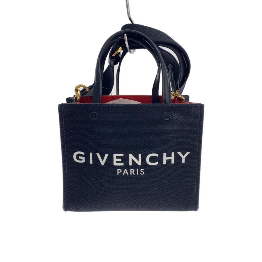 GIVENCHY / ショルダーバッグ/--/BLK/コーティング/G-TOTE/2way/ミニトート GIVENCHY◇Gミニトート/2WAY/トートバッグ/キャンバス/BLK/G MINI TOTE