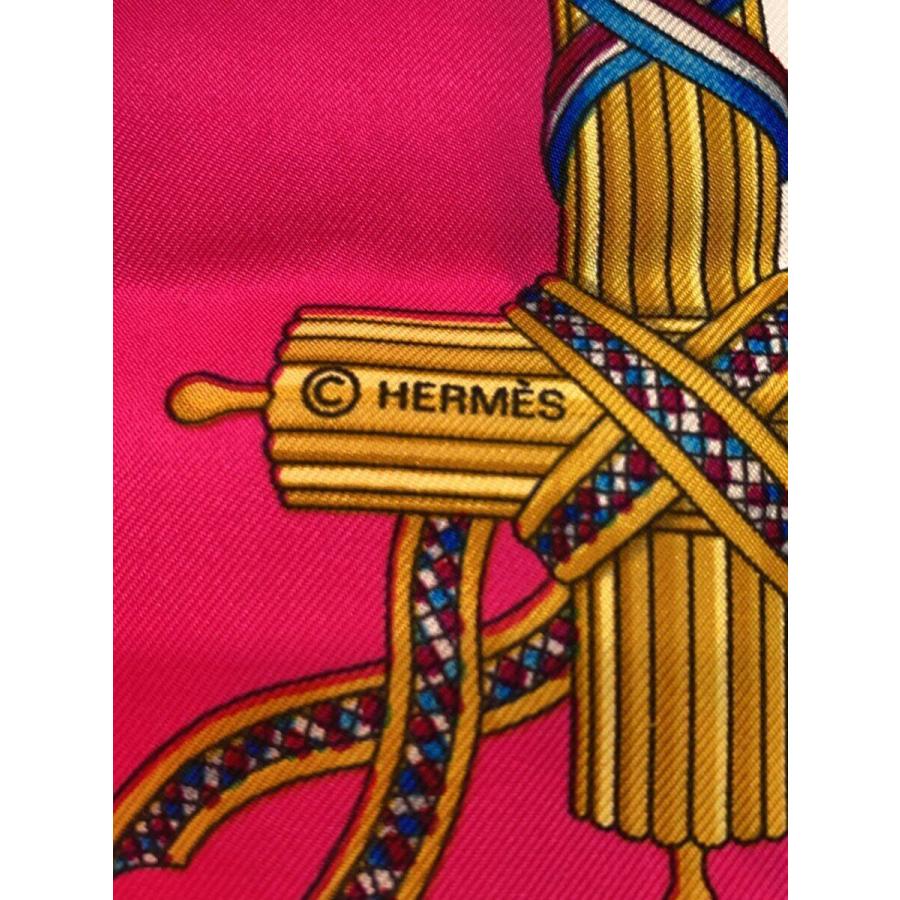 HERMES◇スカーフ/シルク/RED/総柄/レディース/カレ90/1789年 フランス