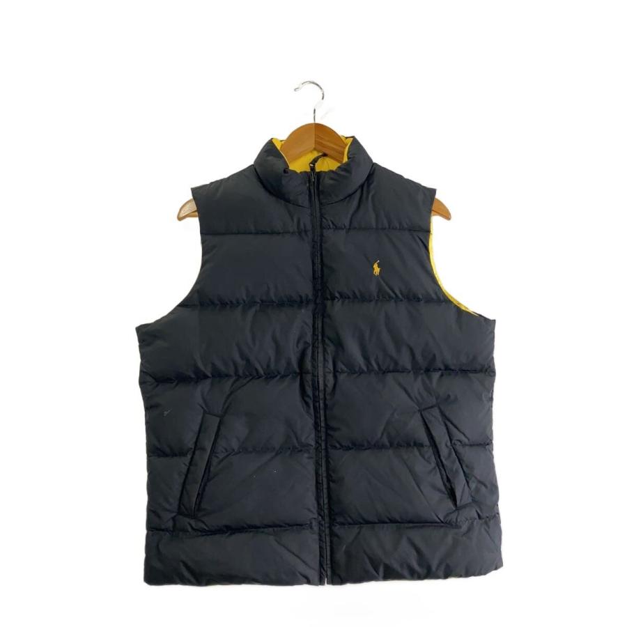 POLO RALPH LAUREN◇リバーシブル/BLK/YLW/ダウンベスト/L 