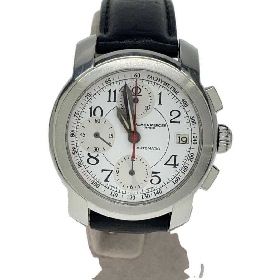 BAUME&MERCIER◇自動巻腕時計/アナログ/レザー/WHT/MV045216 BAUME&MERCIER◇自動巻腕時計/アナログ/レザー/WHT/MV045216