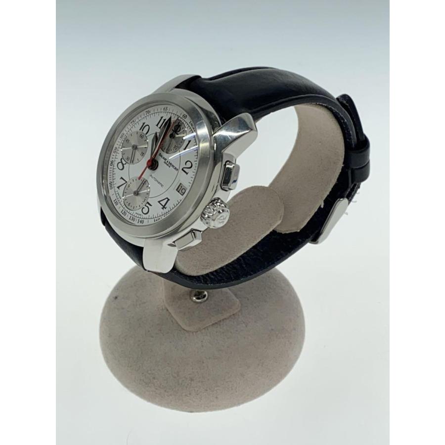 BAUME&MERCIER◇自動巻腕時計/アナログ/レザー/WHT/MV045216 BAUME&MERCIER◇自動巻腕時計/アナログ/レザー/WHT/MV045216
