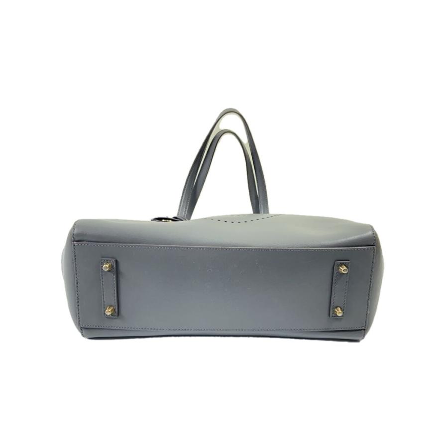 ANYA HINDMARCH◇スマイリー/レザートートバッグ/革/GRY ANYA HINDMARCH◇スマイリー/レザートートバッグ/革/GRY