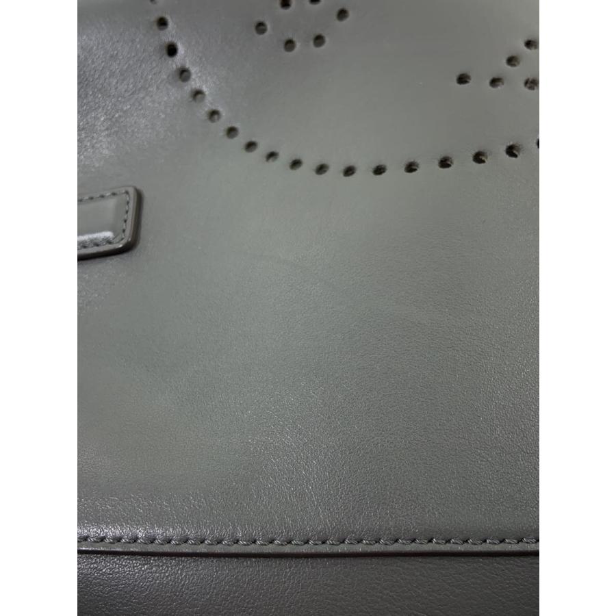 ANYA HINDMARCH◇スマイリー/レザートートバッグ/革/GRY ANYA HINDMARCH◇スマイリー/レザートートバッグ/革/GRY