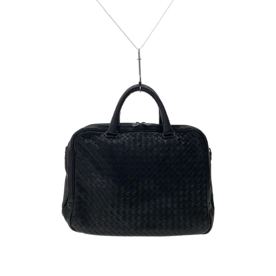 ボッテガヴェネタ　イントレチャート大容量レザーボストンバッグ BOTTEGA VENETA◇イントレチャート/ボストンバッグ/レザー/BLK/274546