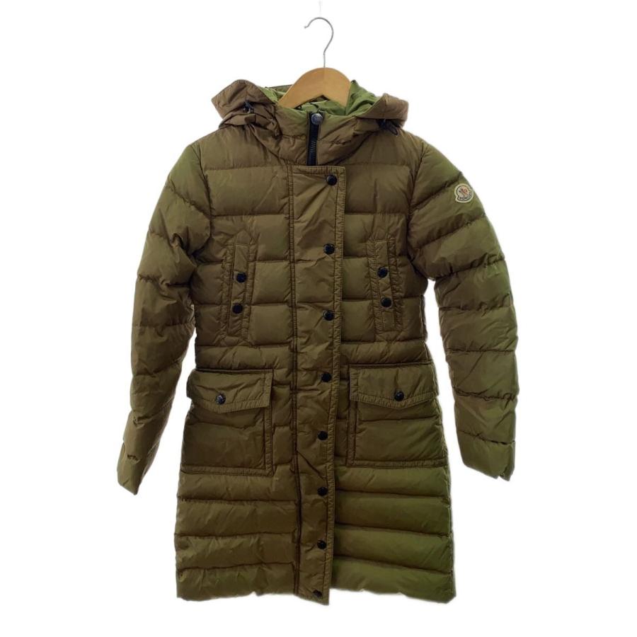 MONCLER◇ロングダウンジャケット/00/ナイロン/KHK/無地/102-093-49312