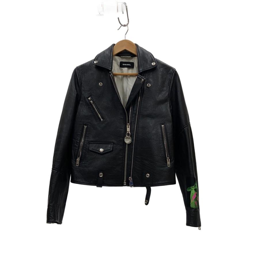 DIESEL◇ダブルライダースジャケット/--/レーヨン/BLK/a62226170