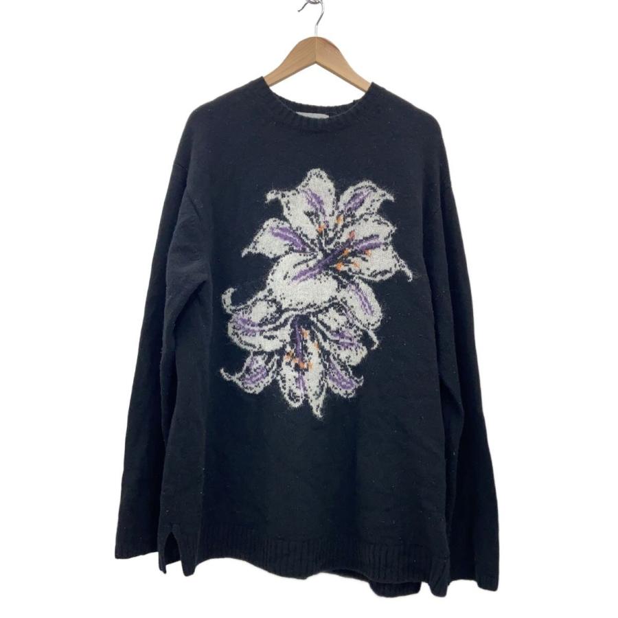 yohji yamamoto POUR HOMME◇ニット・セーター(薄手)/3/ウール/BLK/総 