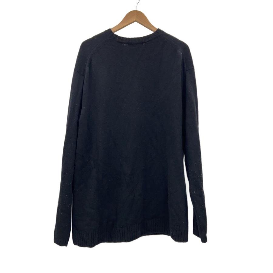 yohji yamamoto POUR HOMME◆ニット・セーター(薄手)/3/ウール/BLK/総柄/HE-K28-983_1