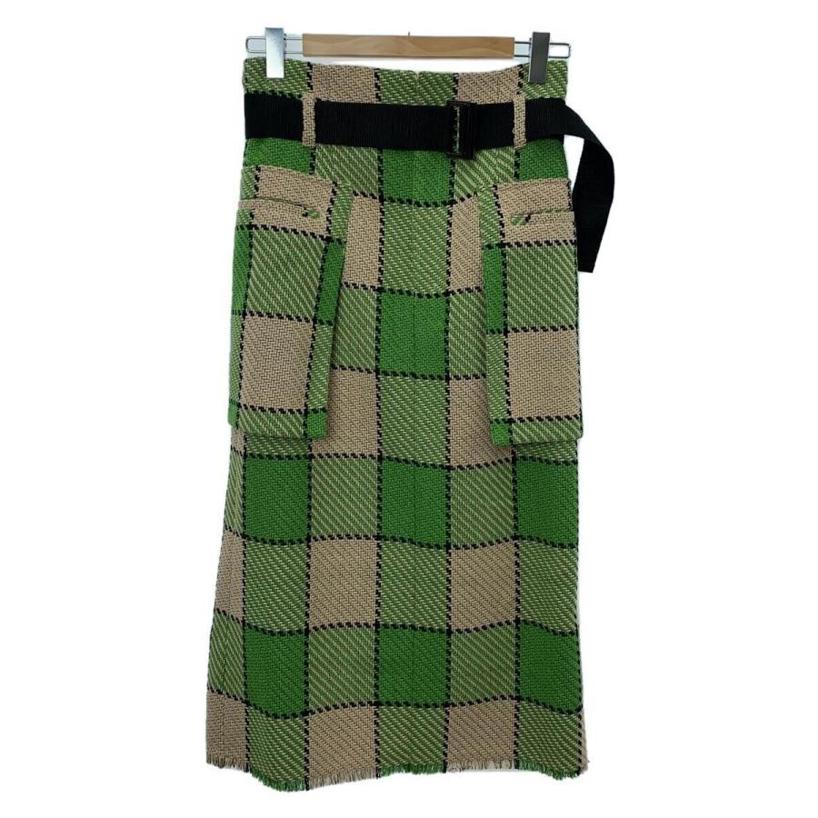 ADAM ET ROPE◇23AW/チェックタイトスカート/38/ポリエステル/GRN