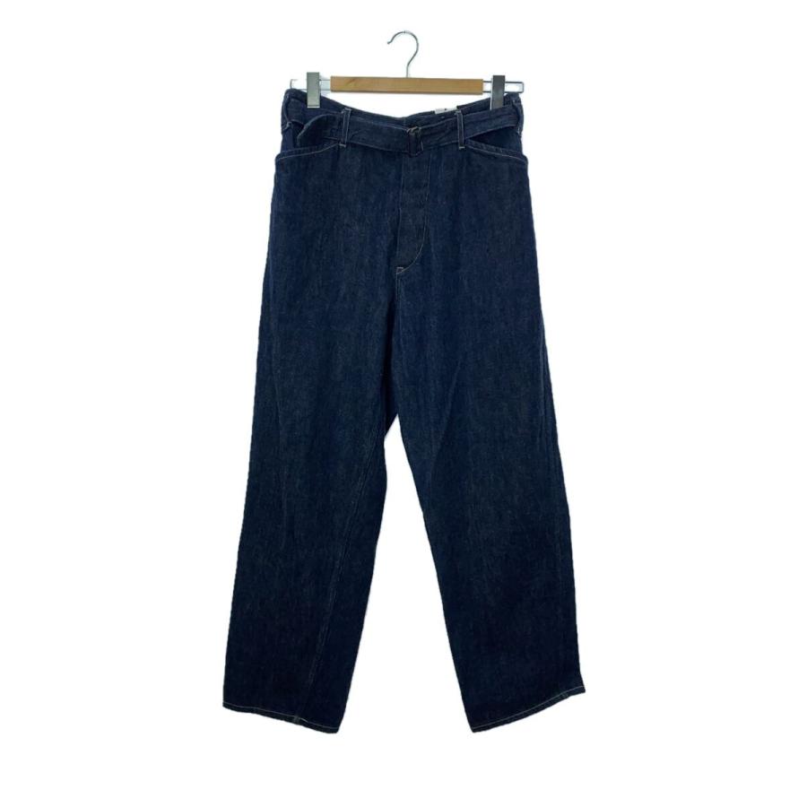 COMOLI◇22SS/デニムベルテッドパンツ/1/デニム/IDG/V01-03001