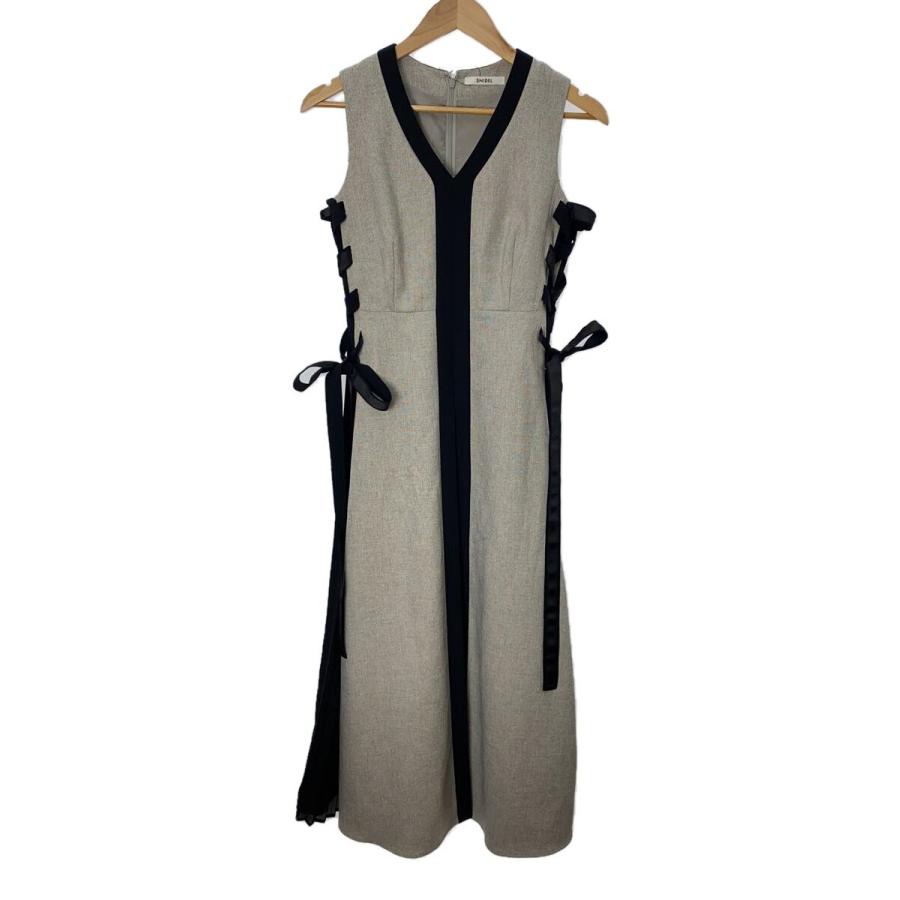 【スナイデル】サイドプリーツバイカラーワンピ SWFO242068 SNIDEL◇24SS/サイドプリーツバイカラーワンピース/1/ポリエステル/GRY