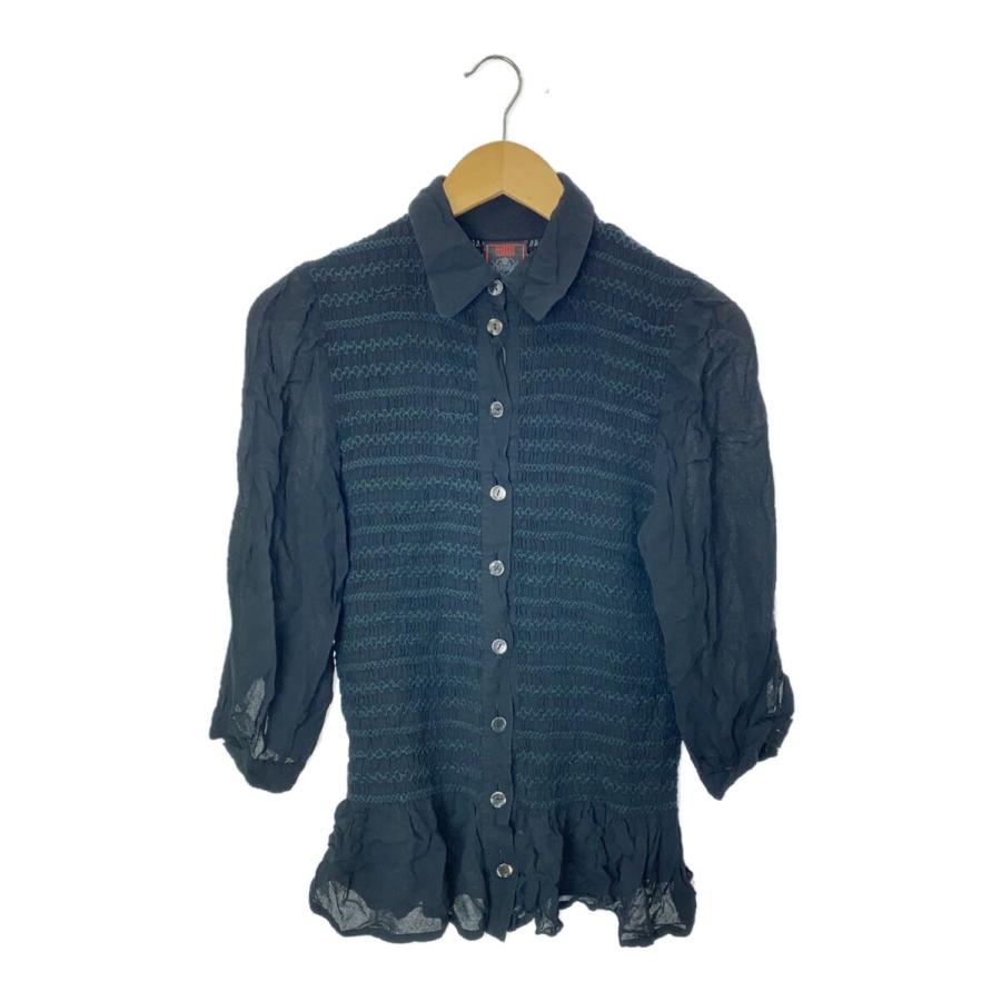 Jean Paul GAULTIER CLASSIQUE◇90s/7分袖ブラウス/40/レーヨン/BLK 