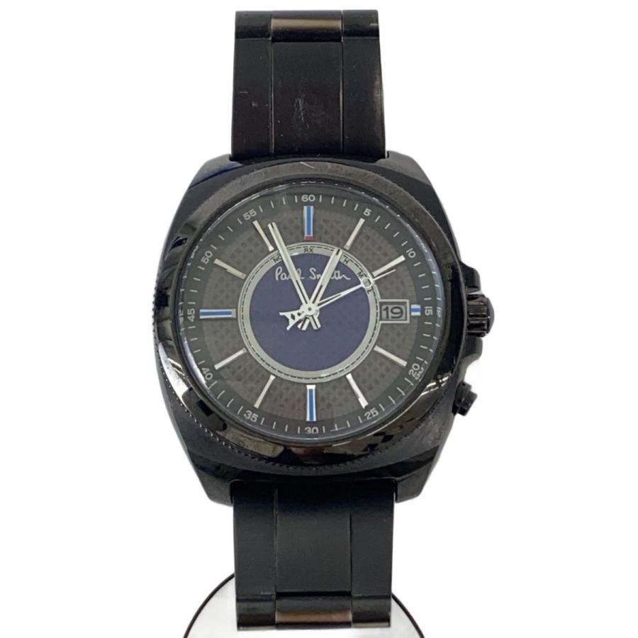 Paul Smith◇ソーラー腕時計/アナログ/ステンレス/BLK/BLK/H416