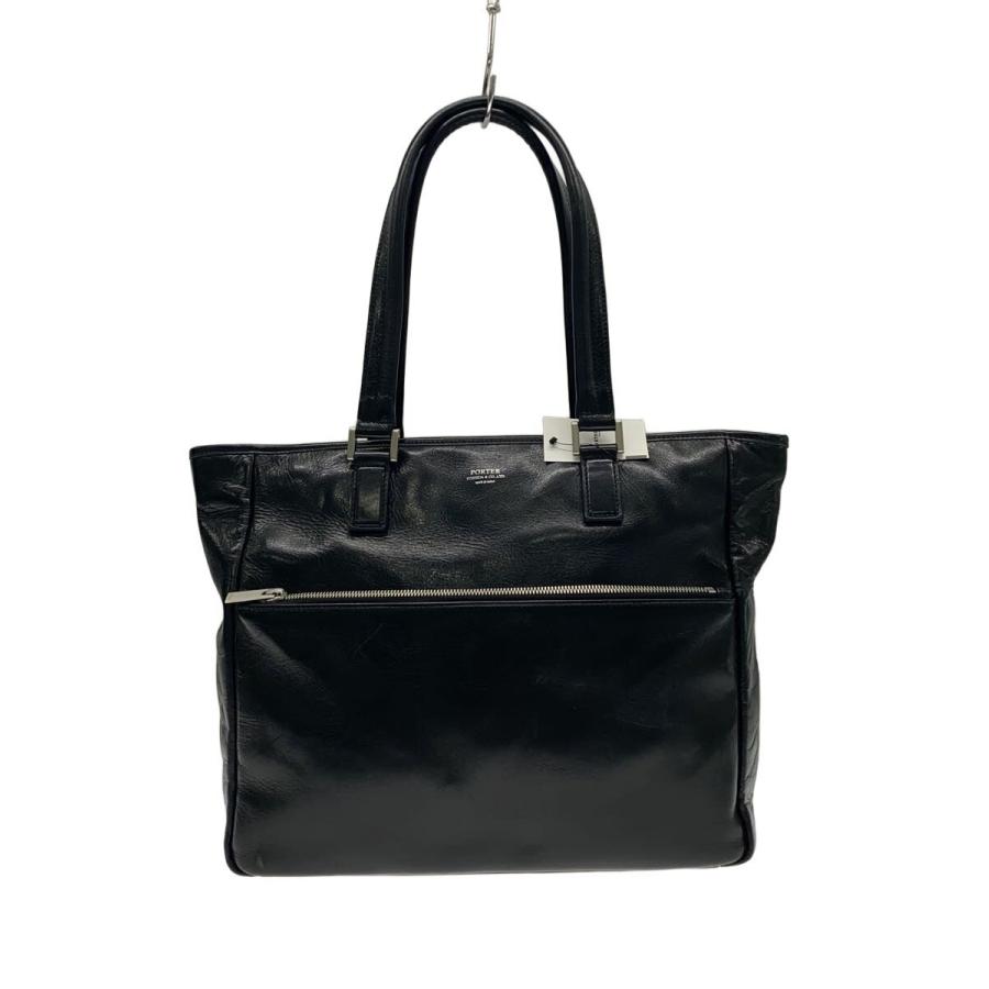 【美品】PORTER ポーター　ビジネスバッグ　トートバッグ　レザー　黒 PORTER◇トートバッグ/レザー/BLK/無地// : セカンドストリートYahoo
