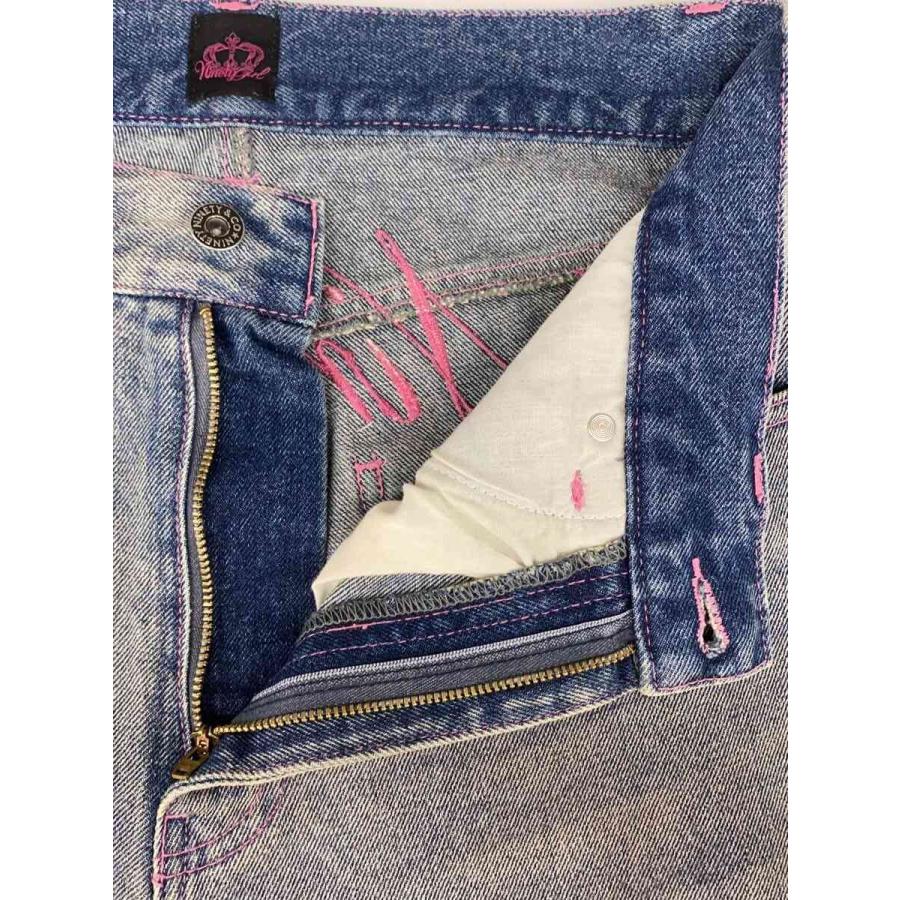 9090◇Ninety Girl Logo Buggy Denim Pants/M/デニム/IDG/NL0013