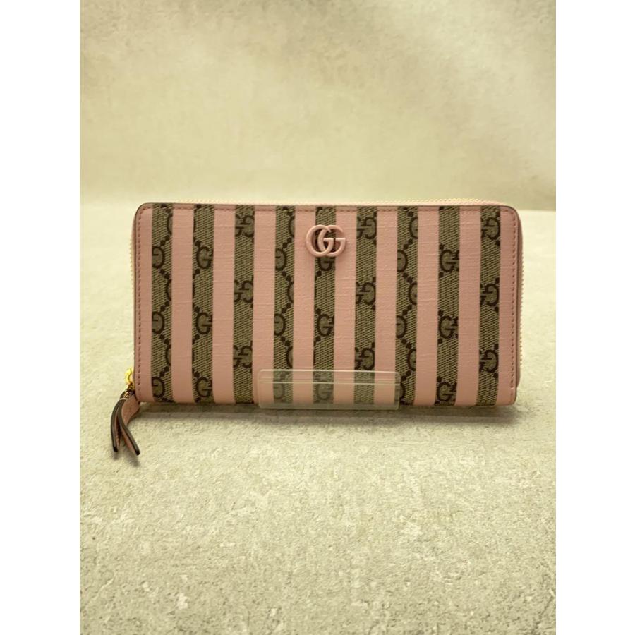 GUCCI◇長財布/レザー/PNK/レディース/701488・496334/ジップ