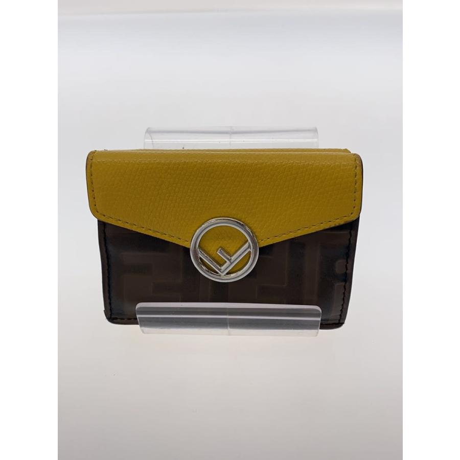 FENDI◇3つ折り財布/PVC/YLW/総柄/レディース/8M0395AAII//マイクロ