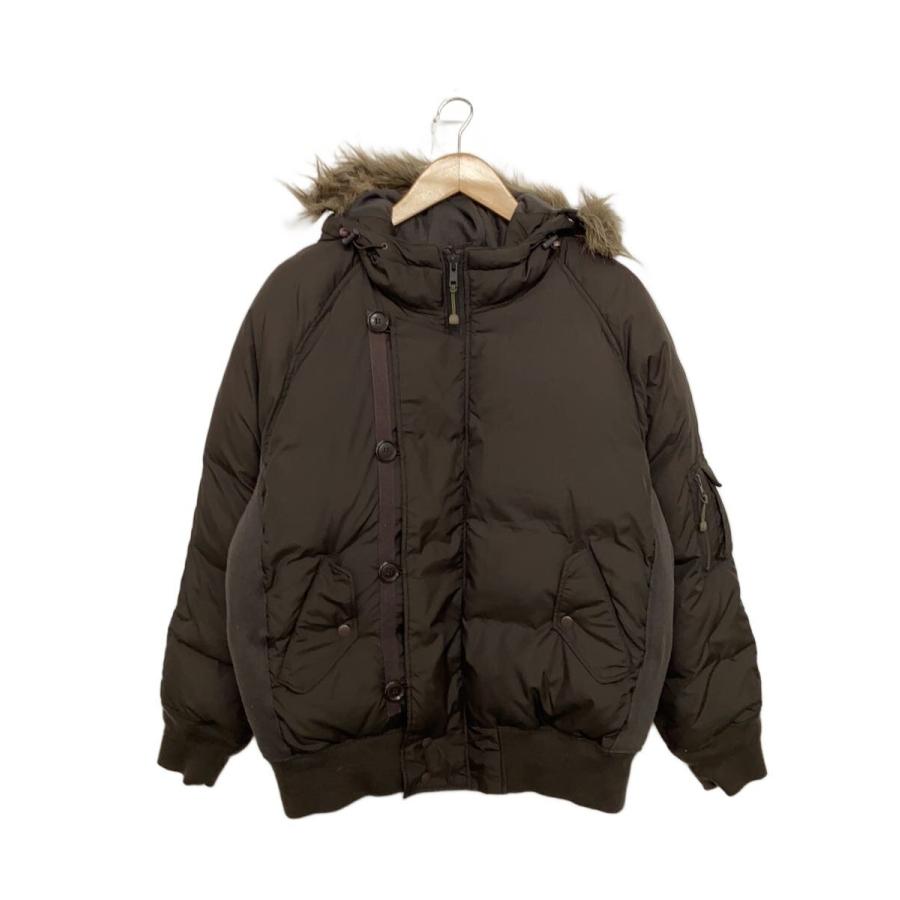 限定セール　激レア　stüssy ブラウン ダウンジャケット STUSSY◇ダウンジャケット/L/ポリエステル/BRW/無地 : セカンド