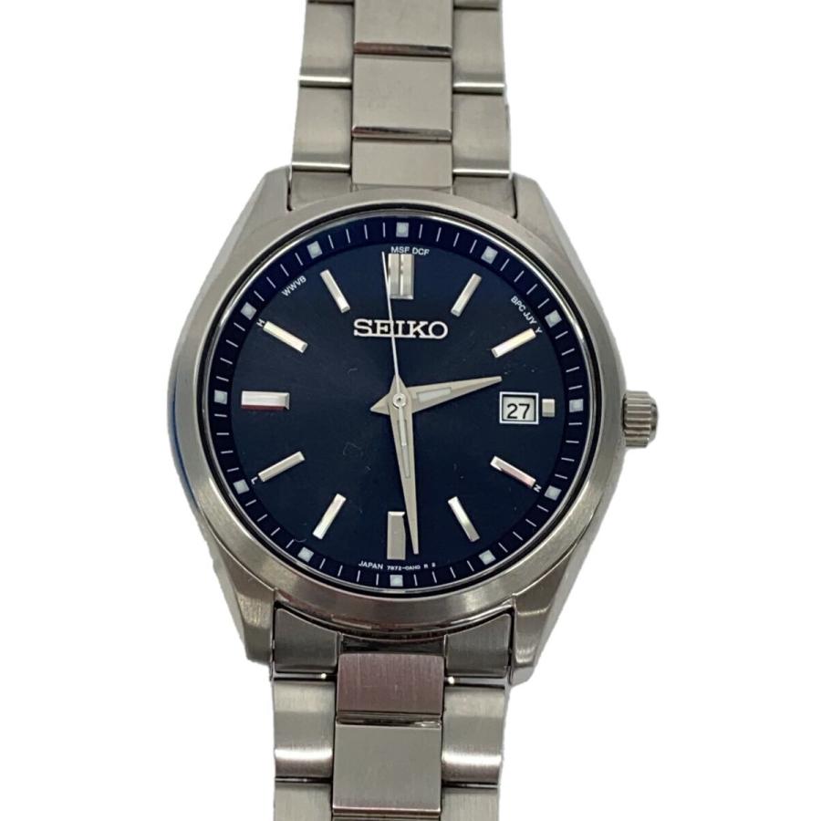 SEIKO◇ソーラー腕時計/アナログ/--/BLK/SLV/SBTM323 : セカンド