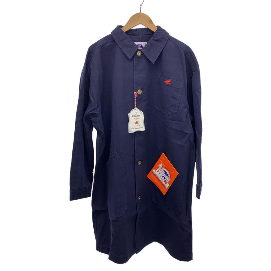 Le Pigeon Voyageur◇LONG COVERALLS/ジャケット/L/コットン/NVY/無地
