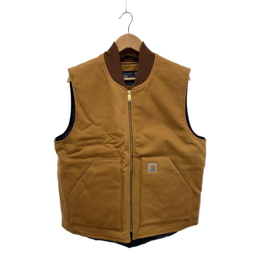 Carhartt◇DUCK VEST/ダウンベスト/L/コットン/BRW/無地/0V0001-M