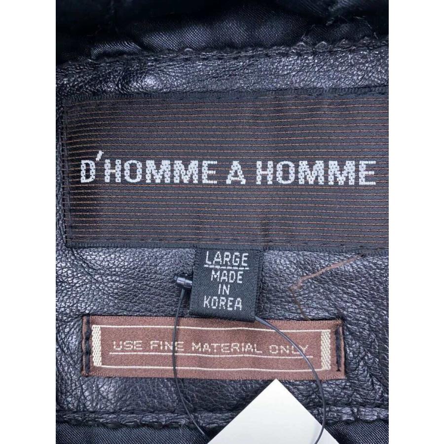 D HOMME A HOMME/レザージャケット・ブルゾン/L/羊革/BLK/無地 D HOMME A HOMME/レザージャケット・ブルゾン/L/羊革/BLK/無地