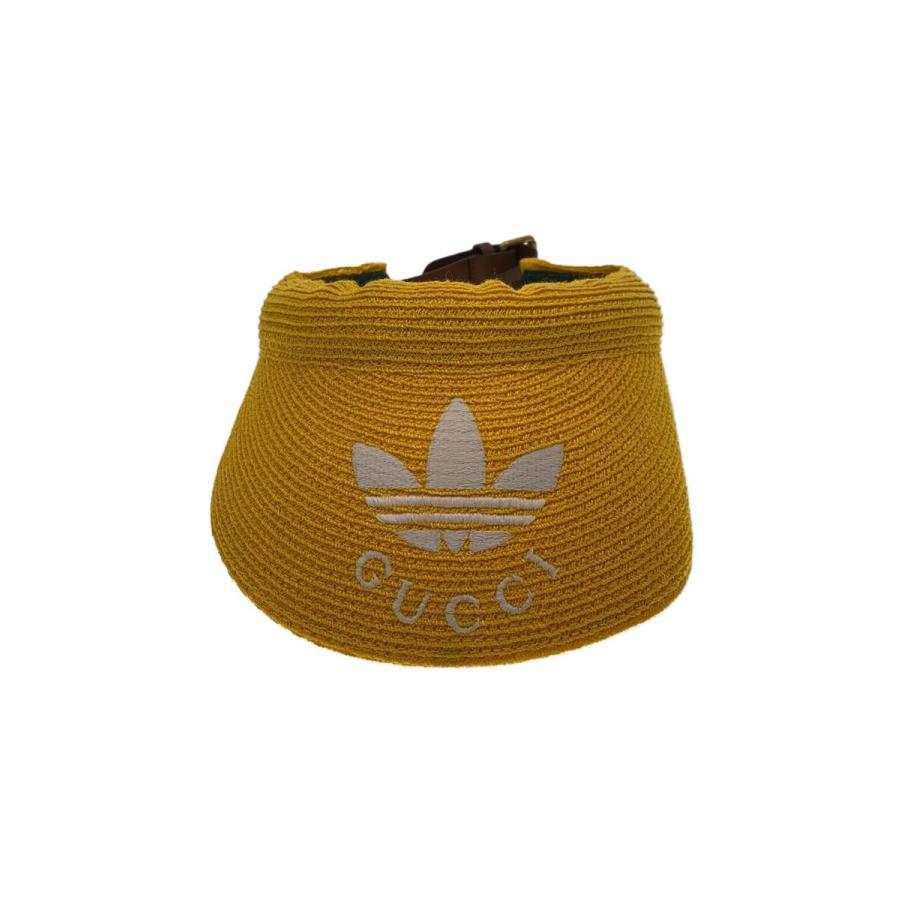 GUCCI◇ヘッドウェア/S/YLW/無地/レディース/696481/サンバイザー/黄色