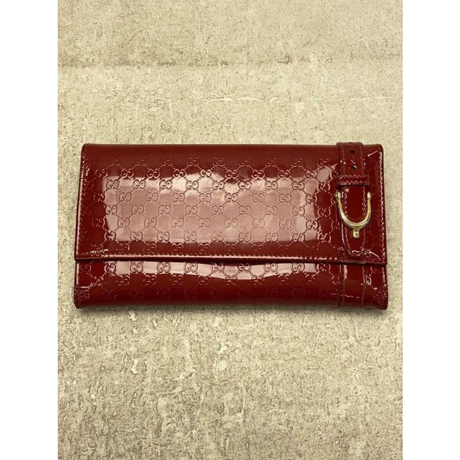 GUCCI◇長財布/エナメル/RED/総柄/レディース/309760/グッチシマ/赤 